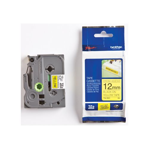 Brother Brother TZe tape voor P-Touch 12 mm, zwart op geel