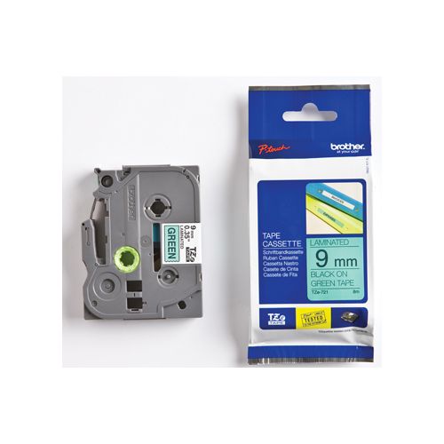 Brother Brother TZe tape voor P-Touch 9 mm, zwart op groen