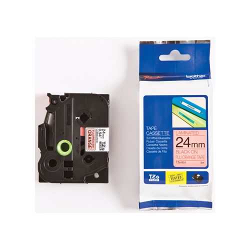 Brother Brother TZe tape voor P-Touch 24 mm, zwart op fluo oranje