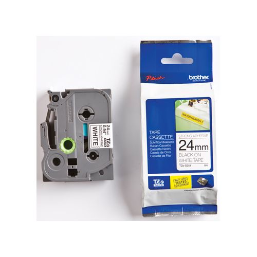 Brother Brother TZe tape voor P-Touch 24 mm, zwart op wit, extra klevend