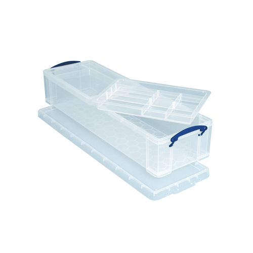 Really Useful Box Really Useful Box opbergdoos 22 liter met 2 dividers, transparant