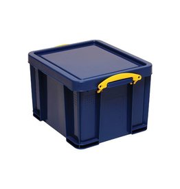 Really Useful Box Really Useful Box opbergdoos 35 liter, donkerblauw met gele handvaten