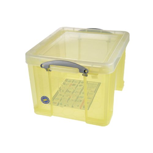 Really Useful Box Really Useful Box opbergdoos 35 liter, transparant geel