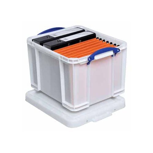 Really Useful Box Really Useful Box opbergdoos 35 liter, wit met blauwe handvaten