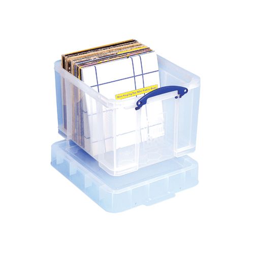 Really Useful Box Really Useful Box opbergdoos 35 liter XL, transparant, voor het opbergen van medium LP's