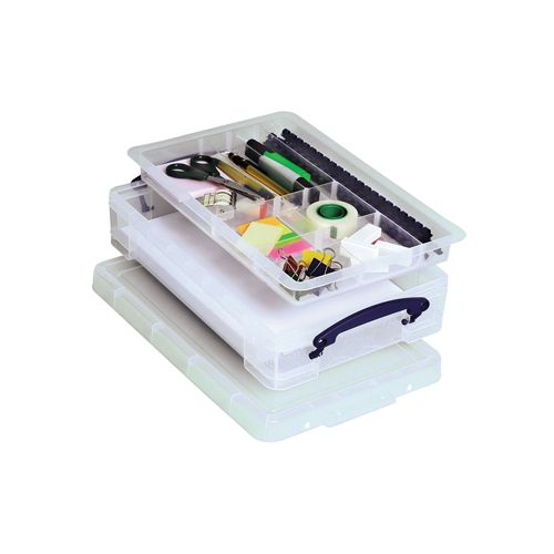 Really Useful Box Really Useful Box opbergdoos 4 liter met divider, transparant