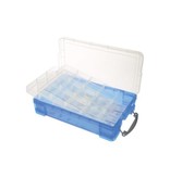 Really Useful Box Really Useful Box 4 liter met 2 dividers, transparant blauw