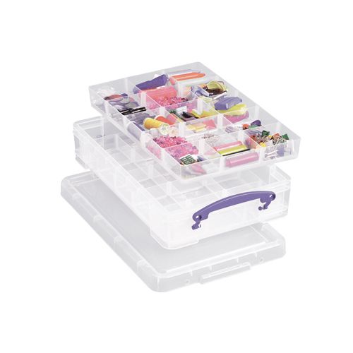 Really Useful Box Really Useful Box opbergdoos 4 liter met 2 dividers, transparant