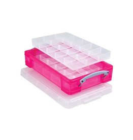 Really Useful Box Really Useful Box opbergdoos 4 liter met 2 dividers, transparant helroze