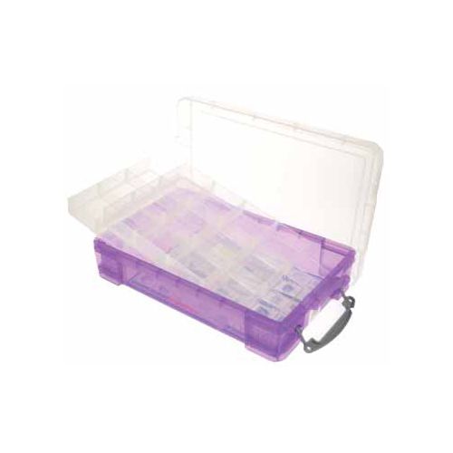 Really Useful Box Really Useful Box opbergdoos 4 liter met 2 dividers, transparant paars
