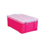 Really Useful Box Really Useful Box opbergdoos 9 liter, transparant felroze