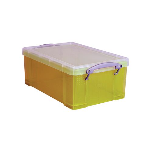 Really Useful Box Really Useful Box 9 liter, transparant geel