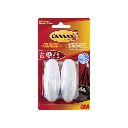 Command Command decohaak, medium, draagvermogen 1,4 kg, wit, 2st