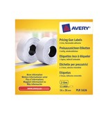 Avery Avery PLR1626 etiketten voor prijstang non-permanent, ft 26 x 16, 12 000 etiketten, wit