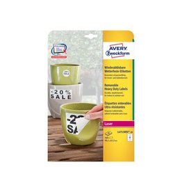 Avery Avery afneembare weerbestendige etiketten Ft 99,1 x 67,7 mm (b x h), wit, doos van 160 etiketten