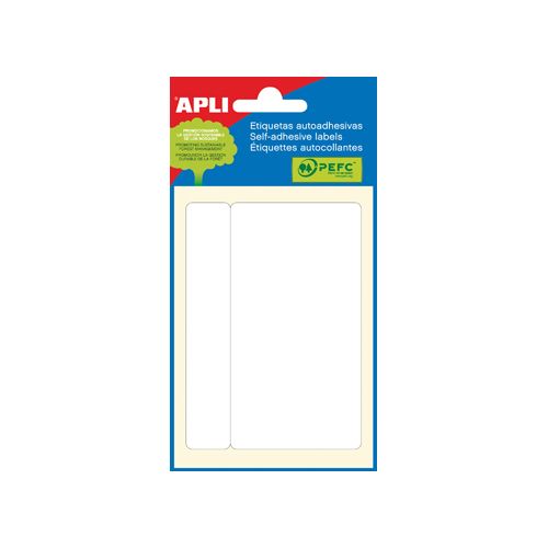 Apli Apli witte etiketten ft 53 x 100 mm (b x h), 6 stuks, 1 per blad (2687)