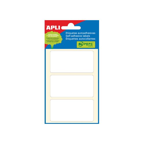 Apli Apli witte etiketten 34x67mm (bxh), 18st, 3 per blad (2684)