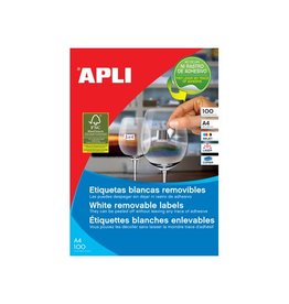 Apli Apli afneembare witte etiketten ft 64,6 x 33,8 mm (b x h), 2.400 stuks, 24 per blad (3056)