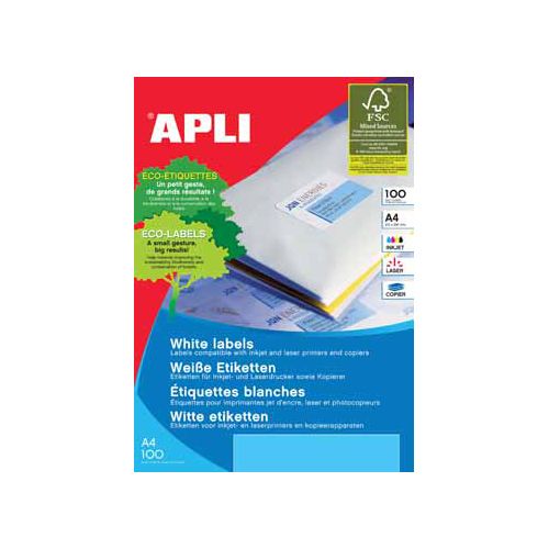 Apli Apli Witte etiketten 99,1x67,7mm (bxh), 800st, 8/blad (2420)