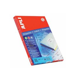 Apli Apli Witte etiketten ft 64 x 33,9, ronde hoeken, 2.400 stuks, 24 per blad (2409)