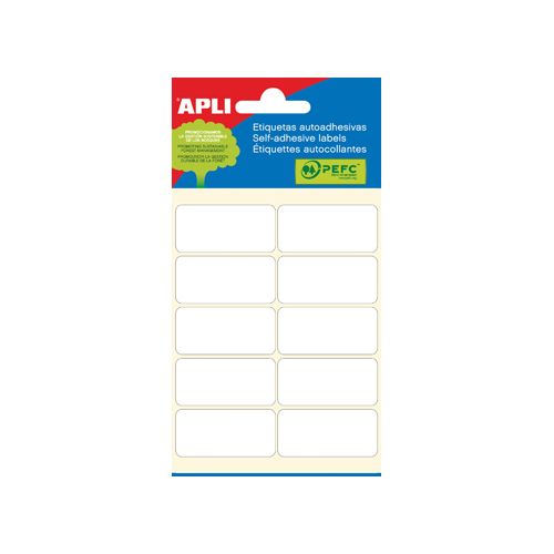 Apli Apli witte etiketten 19x40mm (bxh), 60st, 10 per blad (2676)