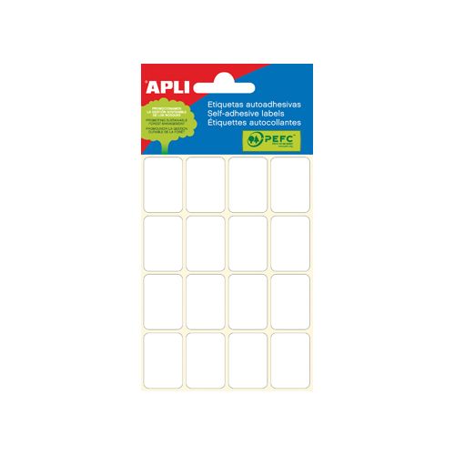 Apli Apli witte etiketten ft 19 x 27 mm (b x h), 96 stuks, 16 per blad (2675)