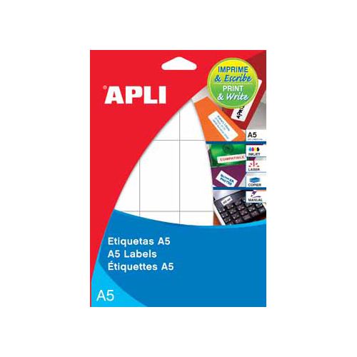 Apli Apli witte etiketten Print & Write ft 13 x 40 mm (b x h), 750 stuks, 50 per blad (1862)