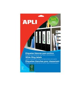 Apli Apli etiketten ft 190 x 61 mm (b x h), ronde hoeken, 100 stuks, 4 per blad (1233)