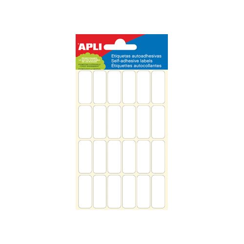 Apli Apli witte etiketten ft 12 x 30 mm (b x h), 144 stuks, 24 per blad (2671)