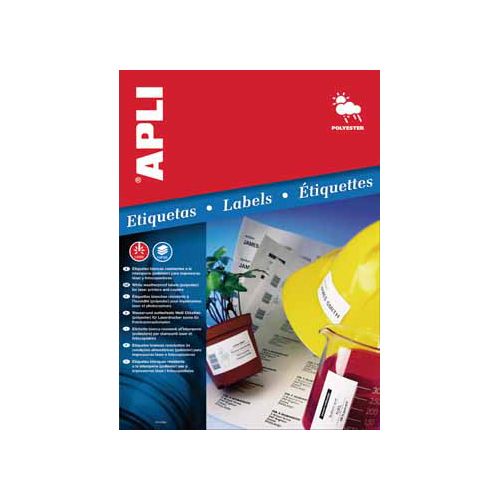 Apli Apli Weerbestendige etiketten ft 64,6 x 33,8 mm (b x h), 480 stuks, 24 per blad, doos van 20 blad