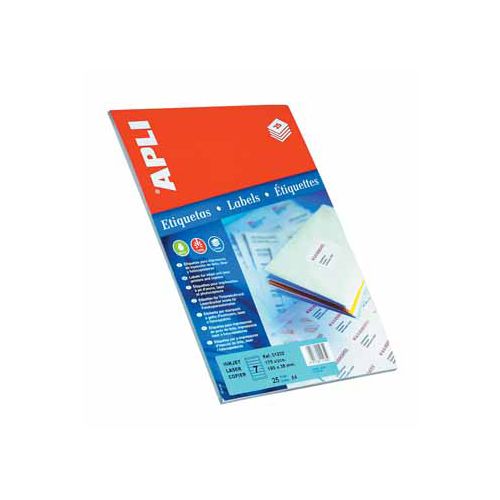 Apli Apli etiketten ft 105 x 37 mm (b x h), rechte hoeken, 400 stuks, 16 per blad (1214)