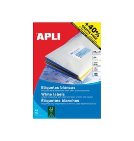 Apli Apli etiketten ft 70 x 37 mm (b x h), rechte hoeken, 600 stuks, 24 per blad (1212)