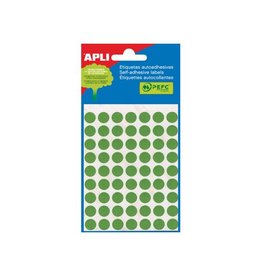 Apli Apli ronde etiketten in etui 8mm groen 288st 96/blad (2047)
