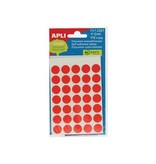Apli Apli ronde etiketten in etui diameter 13 mm, rood, 175 stuks, 35 per blad (2057)