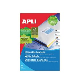 Apli Apli afneembare witte etiketten ft 35,6 x 16,9 mm (b x h), 2.000 stuks, 80 per blad etui van 25 blad