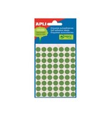 Apli Apli ronde etiketten in etui diameter 10 mm, groen, 315 stuks, 63 per blad (2054)
