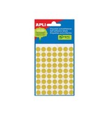 Apli Apli ronde etiketten in etui 10mm geel 315st 63/blad (2051)
