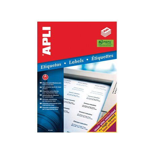 Apli Apli witte etiketten 210x297mm (bxh), 250st, 1/blad (2530)