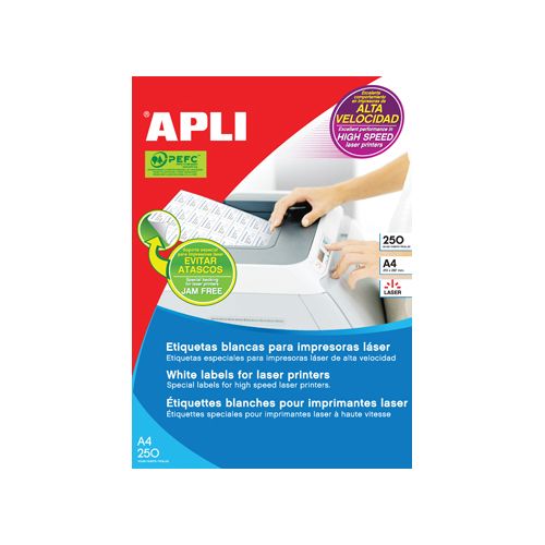 Apli Apli witte etiketten 70x35mm (bxh), 6.000st, 24/blad (2519)