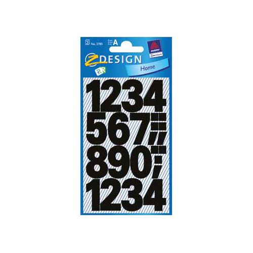 Avery Zweckform Avery Etiketten cijfers en letters 0-9 groot, 2 blad, zwart, waterbestendige folie