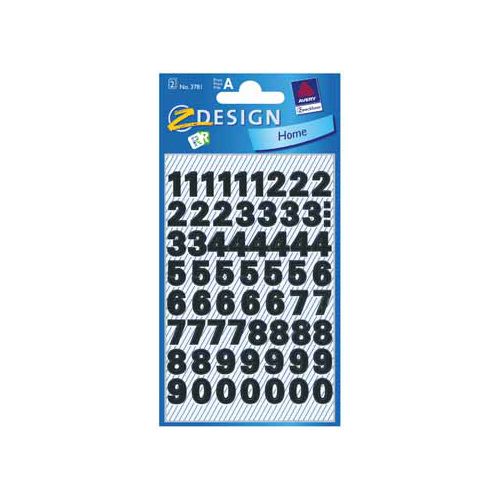 Avery Zweckform Avery Etiketten cijfers en letters 0-9, 2 blad, zwart, waterbestendige folie