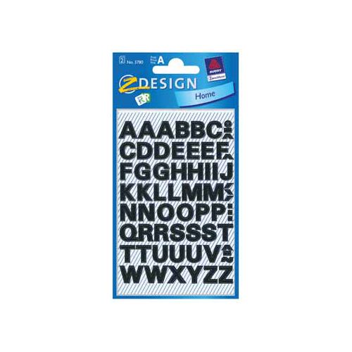 Avery Zweckform Avery Etiketten cijfers en letters A-Z, 2 blad, zwart