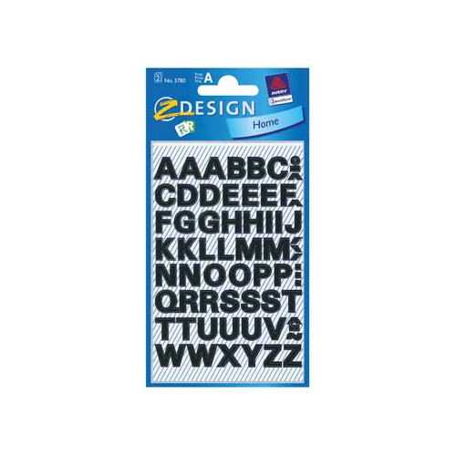 Avery Zweckform Avery Etiketten, letters A-Z, 2 blad, zwart, waterbestendige folie