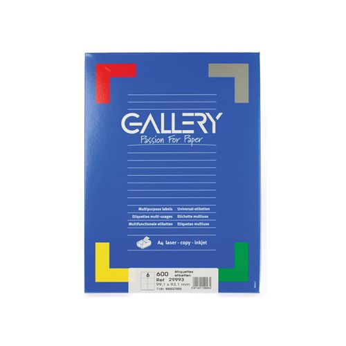 Gallery Gallery witte etiketten ft 99,1 x 93,1 mm (b x h), ronde hoeken, doos van 600 etiketten