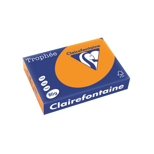 Clairefontaine Papier Clairefontaine Trophée Intens A4, 80 g, 500 vel, fluo oranje