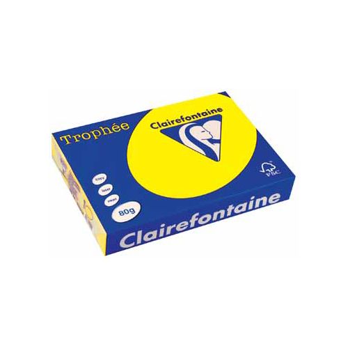 Clairefontaine Papier Clairefontaine Trophée Intens A4, 80 g, 500 vel, fluo geel