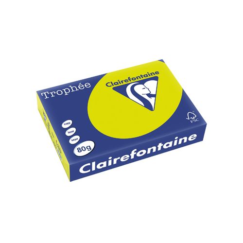 Clairefontaine Papier Clairefontaine Trophée Intens A4, 80 g, 500 vel, fluogroen