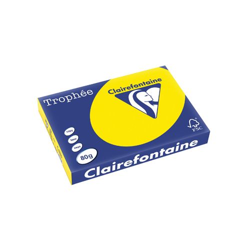 Clairefontaine Papier Clairefontaine Trophée Intens A3, 80 g, 500 vel, fluo geel