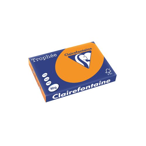 Clairefontaine Papier Clairefontaine Trophée Intens A3, 80 g, 500 vel, fluo oranje