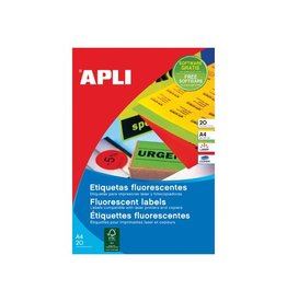 Apli Apli fluorescerente etiketten 64 x 33,9 mm (b x h) geel